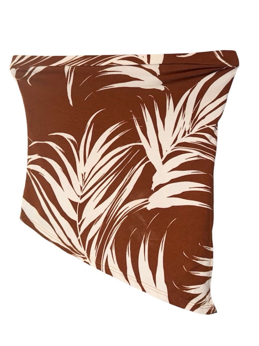 Brown and Cream Tropical Palm Throw Pillow Cover - Unbranded